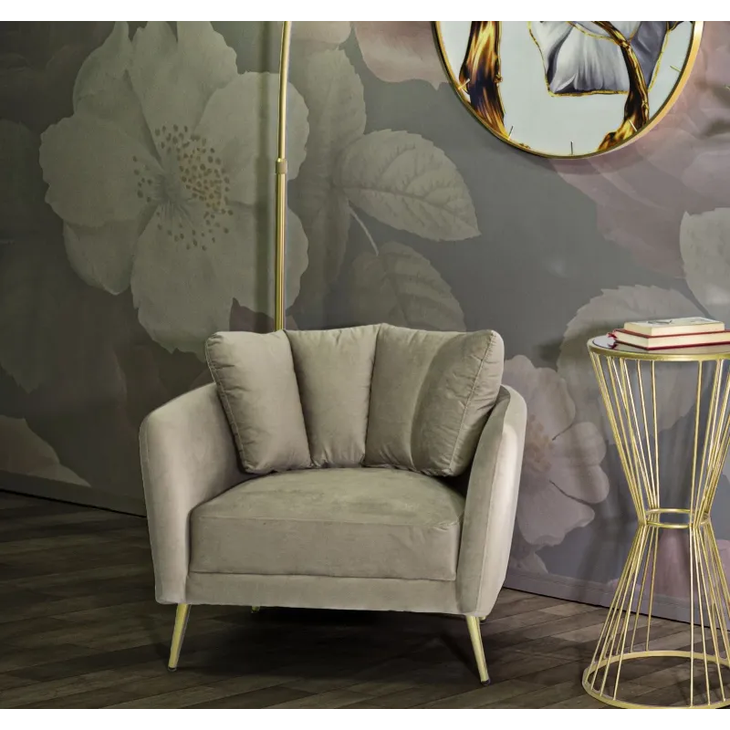Fotel KIEV tapicerowany szary 88 x 77 x 74cm / 142727000G