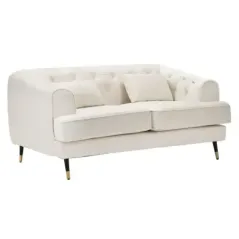 Sofa 2-osobowa PRAGA tapicerowana kremowa 146 x 86 x 71cm / 142729000D