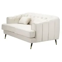 Sofa 2-osobowa PRAGA tapicerowana kremowa 146 x 86 x 71cm / 142729000D