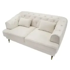 Sofa 2-osobowa PRAGA tapicerowana kremowa 146 x 86 x 71cm / 142729000D