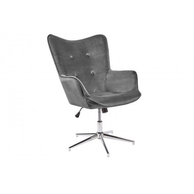 Obrotowy fotel LOUNGER 100-110 cm szary aksamit / 39511