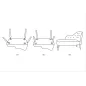 Szezlong tapicerowany PARIS Bordeaux 132 x 62 x 90cm / 1420780000