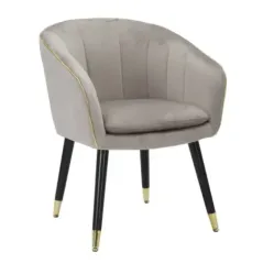 Fotel tapicerowany PARIS Szary/Złoty 62 x 58 x 78cm / 142338000G