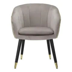 Fotel tapicerowany PARIS Szary/Złoty 62 x 58 x 78cm / 142338000G