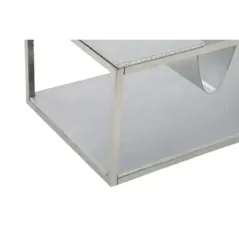 Stolik kawowy z miejscem na gazety srebrny 120 x 60 x 42cm / 141233000A