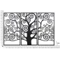 Panel ścienny Drzewo Życia czarny tryptyk 165 x 2 x 110cm / 032155000N