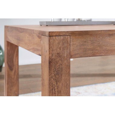 WOHNLING dining table solid wood Acacia 180 cm dining table wooden table Design kitchen table country style dark-brown