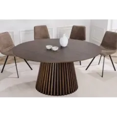 Invicta Stół do jadalni Valhalla Wood ciemny dąb Ø140cm / 44091