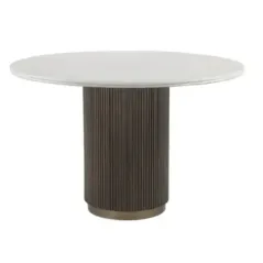 MAYFIELD Stół do jadalni mango marmurowy blat Ø 120cm / 7775