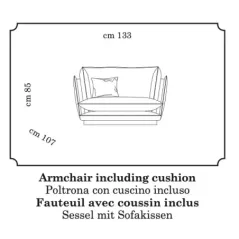 Włoski Fotel ALLURE tapicerowany 133cm / ADORA