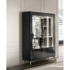 MERIDIANA Włoski Bufet 4 drzwiowy ze szkłem 214cm / Adora