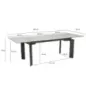 WOHNLING PARADISE STÓŁ CERAMICZNY ROZKŁADANY biały 180 x 95 x 77cm / WL7.151 WOHNLING PARADISE STÓŁ CERAMICZNY ROZKŁADANY biały 180 x 95 x 77cm / WL7.151