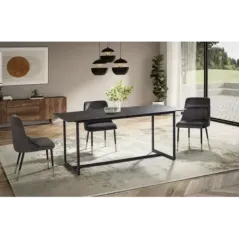Wohnling Stół ceramiczny PARIS czarny optyka marmuru 180cm / WL7.154