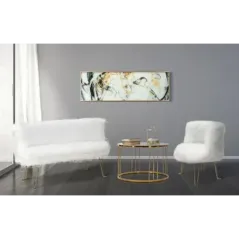 Sofa HACIL tapicerowana biała 134 x 54 x 77cm / 142580000D dostępny na www.homeinspiration.com.pl
