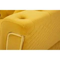 Sofa EMY musztardowa z poduszkami 162 x 83 x 76cm / 14282600DS