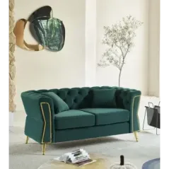 Sofa EMY zielona z poduszkami 162 x 83 x 76cm / 14282600DV