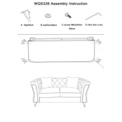 Sofa EMY zielona z poduszkami 162 x 83 x 76cm / 14282600DV