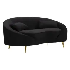 Sofa 2-osobowa OSLO z poduszkami czarna 148 x 84 x 68cm / 14272800N2