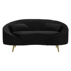 Sofa 2-osobowa OSLO z poduszkami czarna 148 x 84 x 68cm / 14272800N2