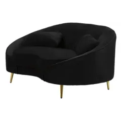 Sofa 2-osobowa OSLO z poduszkami czarna 148 x 84 x 68cm / 14272800N2