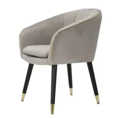 Fotel tapicerowany PARIS Szary/Złoty 62 x 58 x 78cm / 142338000G
