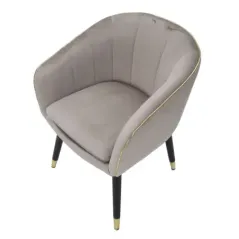 Fotel tapicerowany PARIS Szary/Złoty 62 x 58 x 78cm / 142338000G
