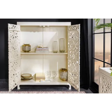 Invicta Komoda wysoka orientalna Marrakech białe mango 110 cm / 43866