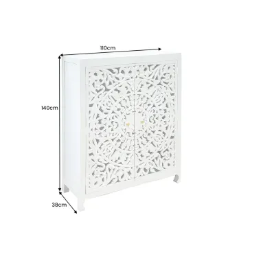 Invicta Komoda wysoka orientalna Marrakech białe mango 110 cm / 43866