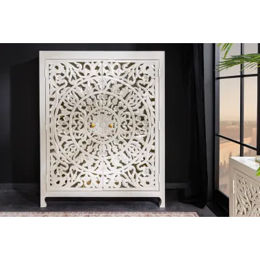 Invicta Komoda wysoka orientalna Marrakech białe mango 110 cm / 43866