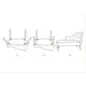 Szezlong tapicerowany PARIS Bordeaux 132 x 62 x 90cm / 1420780000