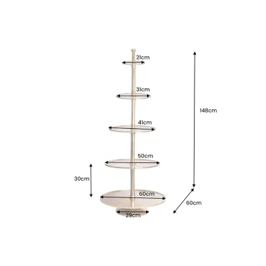 Invicta Etażerka ABSTRACT kolor złota 5 poziomów 150cm / 43500