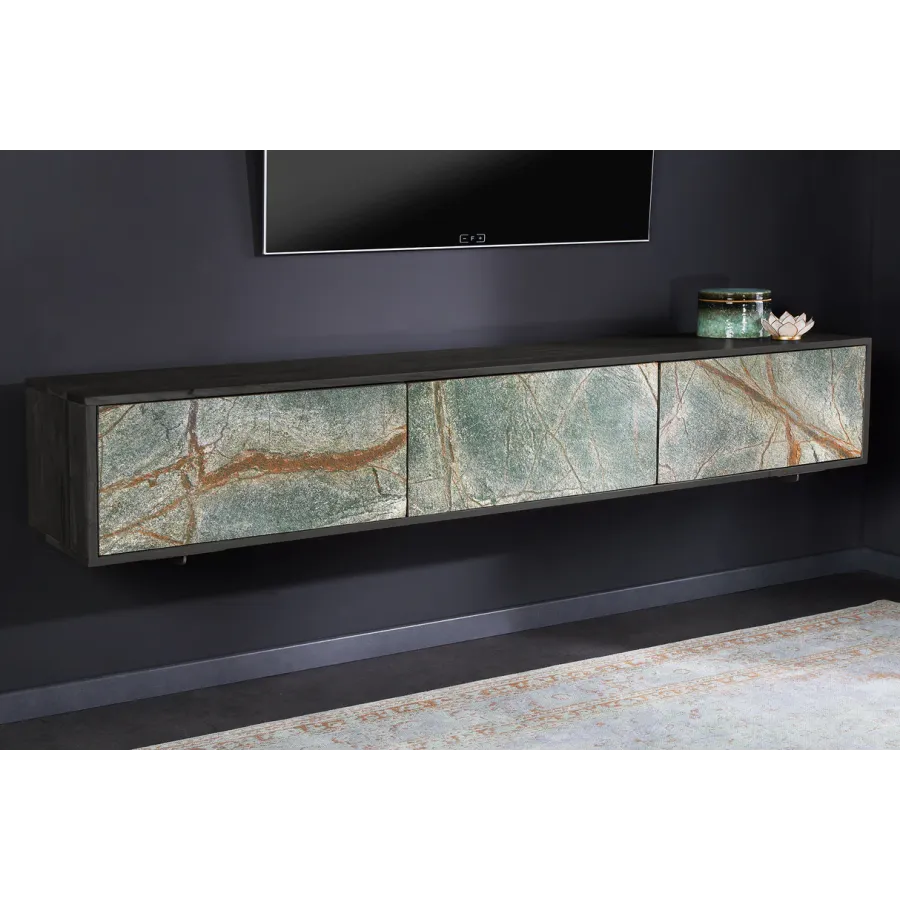Invicta MOUNTAIN SOUL Szafka RTV wisząca imitacja marmuru 160cm / 43482 Invicta MOUNTAIN SOUL Szafka RTV wisząca imitacja marmuru 160cm / 43482
