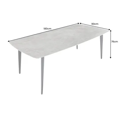 Invicta Stół ceramiczny MILANO optyka szarego marmuru 160cm / 44767
