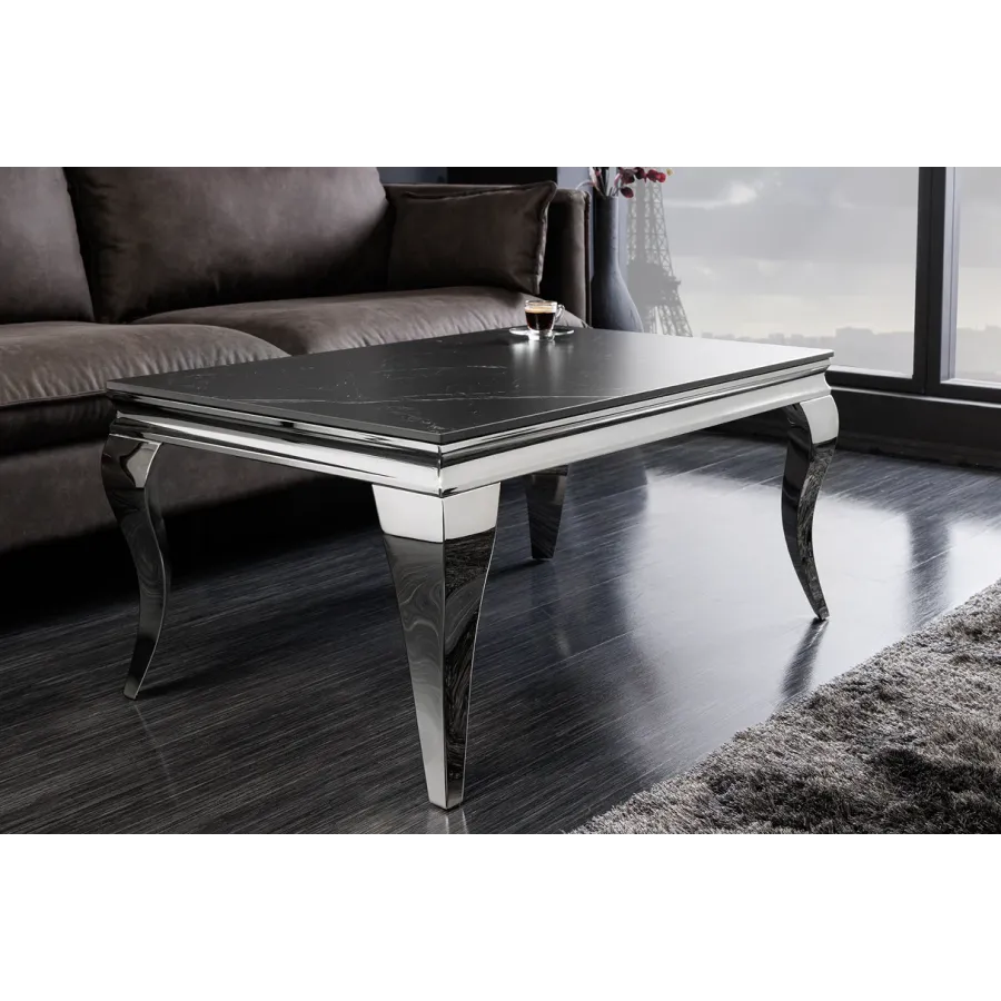 Invicta Stolik kawowy Modern Barock optyka czarnego marmuru 100cm / 44368 Invicta Stolik kawowy Modern Barock optyka czarnego marmuru 100cm / 44368
