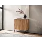 Wohnling Komoda na wino z elementami lameli akacja 95cm / WL7.156