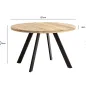 Wohnling Stół do jadalni IRON CRAFT naturalne mango Ø 120cm / WL7.054