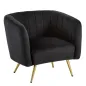 Wohnling Fotel tapicerowany CLUBSESSEL czarny aksamit 85cm / WL6.954