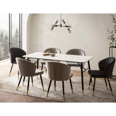 WOHNLING Stół do jadalni PARIS optyka białego marmuru 120x60x76cm / WL6.955
