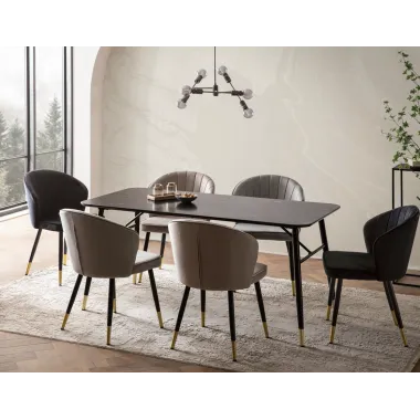 WOHNLING Stół do jadalni PARIS optyka czarnego marmuru 120x60x76cm / WL6.956