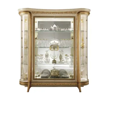 MELODIA Włoska witryna z meandrem Versace 4 drzwiowa 205cm / ArredoClassic