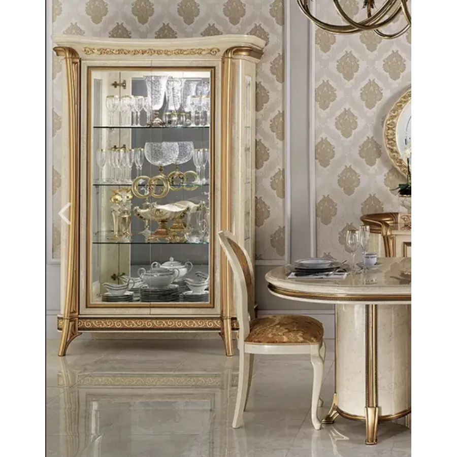MELODIA Włoska witryna 2 drzwiowa z meandrem Versace 140cm / ArredoClassic MELODIA Włoska witryna 2 drzwiowa z meandrem Versace 140cm / ArredoClassic