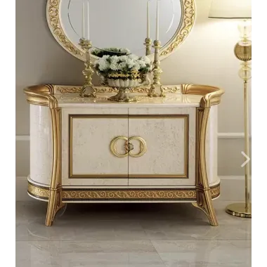 MELODIA Włoska witryna 1 drzwiowa z meandrem Versace 96cm / ArredoClassic