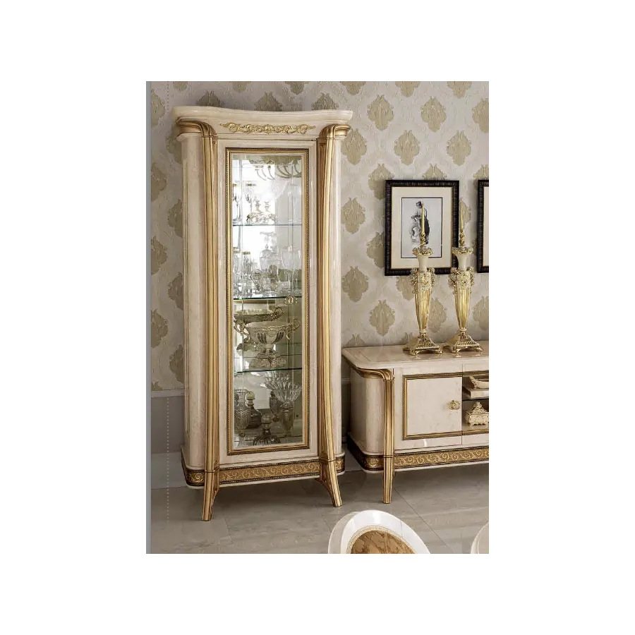 MELODIA Włoska witryna 1 drzwiowa z meandrem Versace 96cm / ArredoClassic MELODIA Włoska witryna 1 drzwiowa z meandrem Versace 96cm / ArredoClassic
