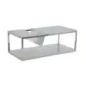 Stolik kawowy z miejscem na gazety srebrny 120 x 60 x 42cm / 141233000A