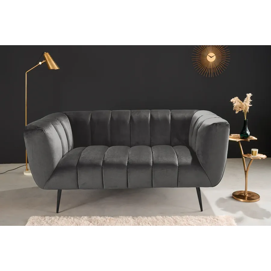 Invicta Sofa NOBLESSE 2 osobowa szary aksamit 165cm / 45050 Invicta Sofa NOBLESSE 2 osobowa szary aksamit 165cm / 45050