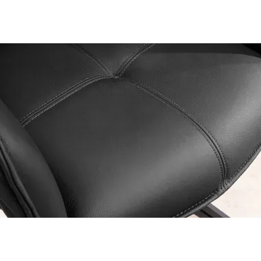 Invicta Krzesło EUPHORIA skórzane czarne obrotowe 180° / 45859