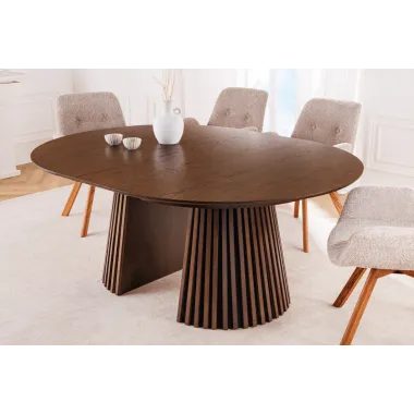 Invicta Stół do jadalni VALHALLA WOOD rozkładany ciemny dąb 120-160-200cm / 44093