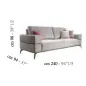 MERIDIANA Włoska Sofa 3 osobowa tapicerowana 240cm / Adora MERIDIANA Włoska Sofa 3 osobowa tapicerowana 240cm / Adora