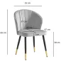 Wohnling Krzesło tapicerowane VENEZIA szary aksamit 47cm / WL6.950 Wohnling Krzesło tapicerowane VENEZIA szary aksamit 47cm / WL6.950