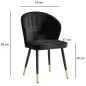 Wohnling Krzesło tapicerowane VENEZIA czarny aksamit 47cm / WL6.951 Wohnling Krzesło tapicerowane VENEZIA czarny aksamit 47cm / WL6.951